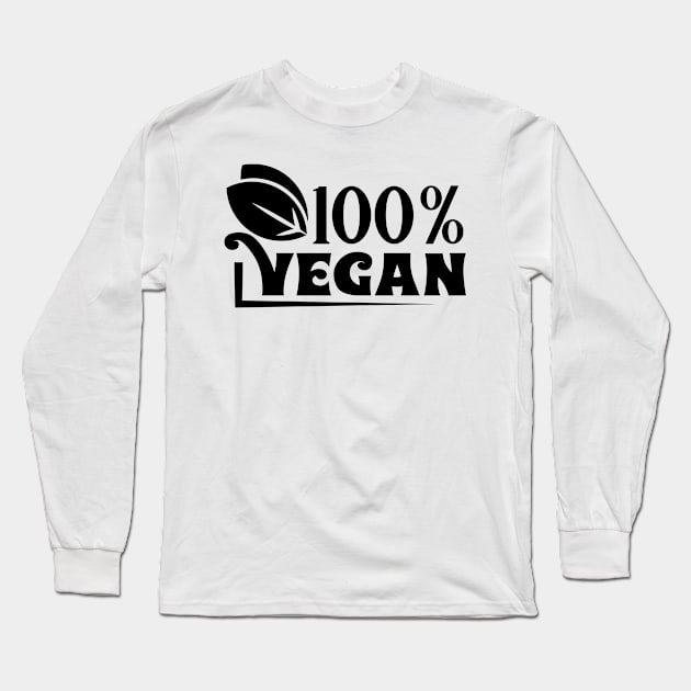 100% Vegan Long Sleeve T-Shirt by MZeeDesigns